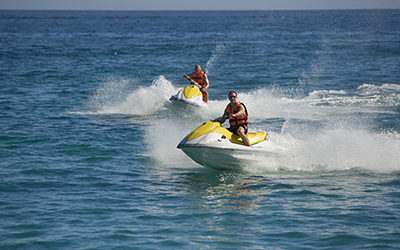 Fun in the ocean on waverunners. friends on waverunners