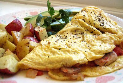omelette with home fries for brunch