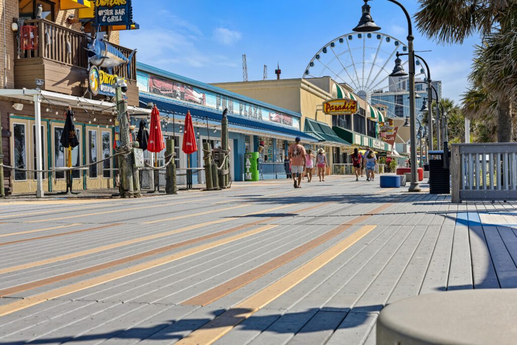 Myrtle Beach Boardwalk on a sunny day