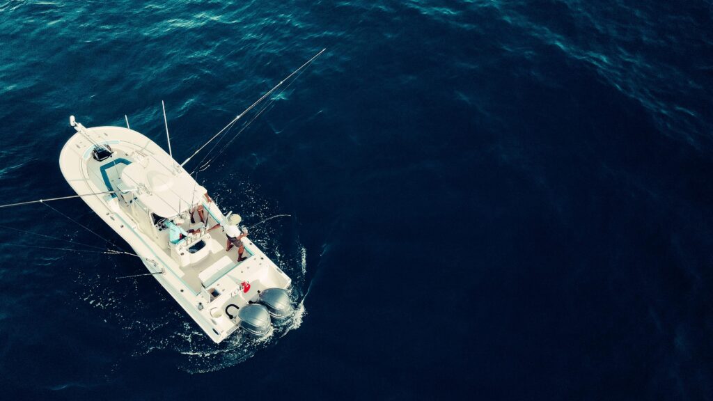Myrtle Beach fishing charter on the open sea.